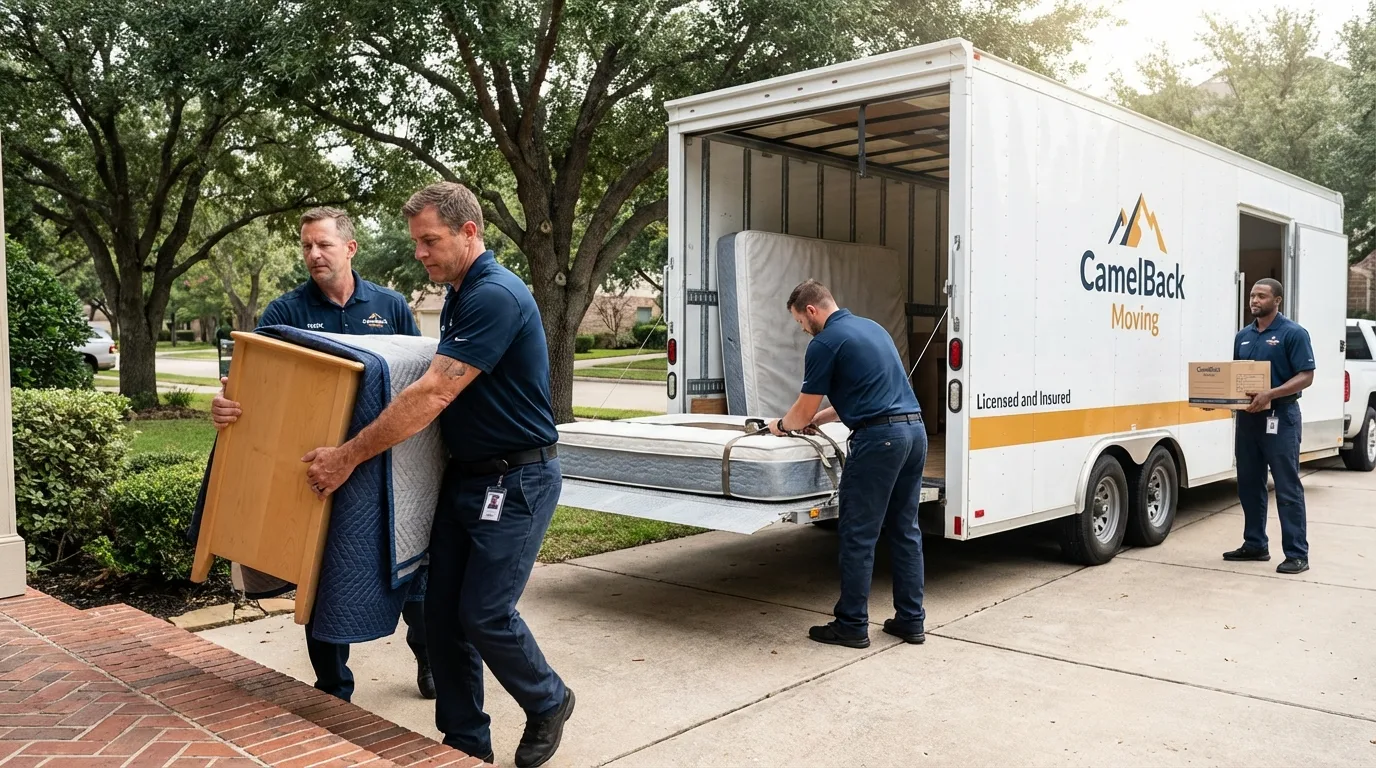 Crew loading residential truck for cross-state move from Hilton Head Island, SC