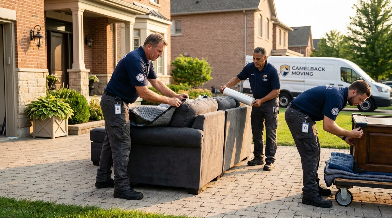 Large estate moving crew wrapping furniture in Hilton Head Island, SC