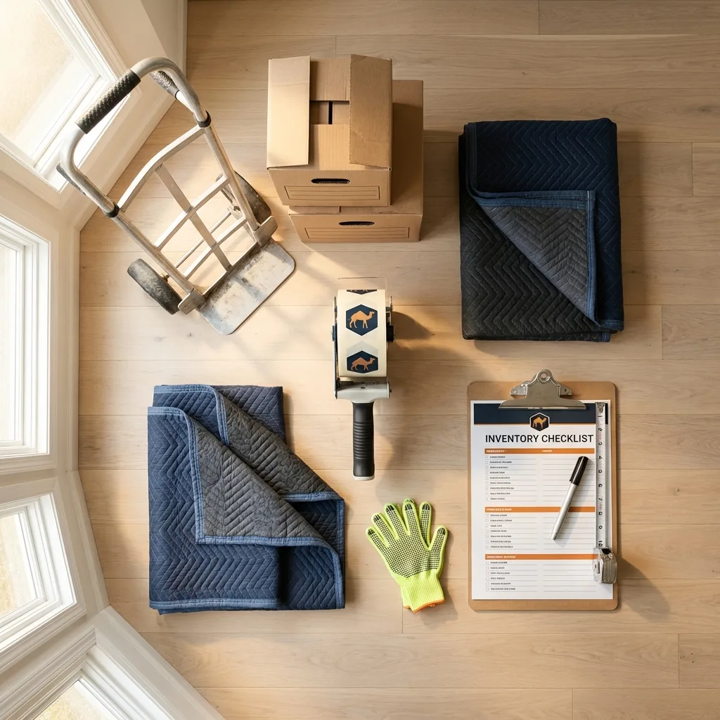 Professional moving supplies and packing materials layout for Hilton Head Island residential relocations